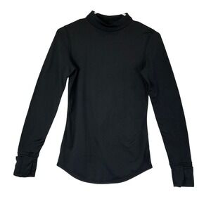 ClimateRight by Cuddl Duds Womens Black Mock Neck Plush Warmth Base Layer Top XS